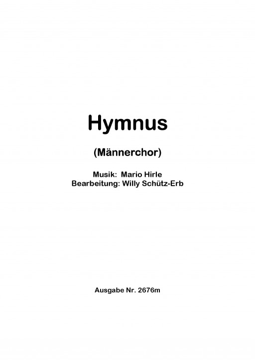 Hymnus - CHORSATZ für MÄNNERCHOR