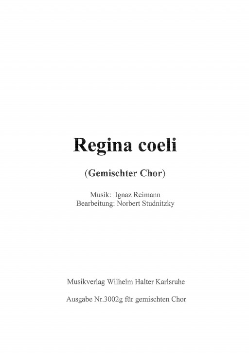 Regina coeli - Partitur für Gemischten Chor