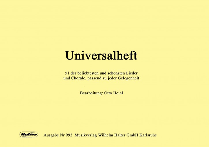 Universalheft - GRUPPE A <br /> 3. STIMME IN B (TIEF) - V: <br /> Klarinette / Flügelhorn / Trompete