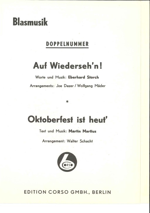 Auf Wiederseh'n <br /> Auf Wiedersehn - LAGERABVERKAUF