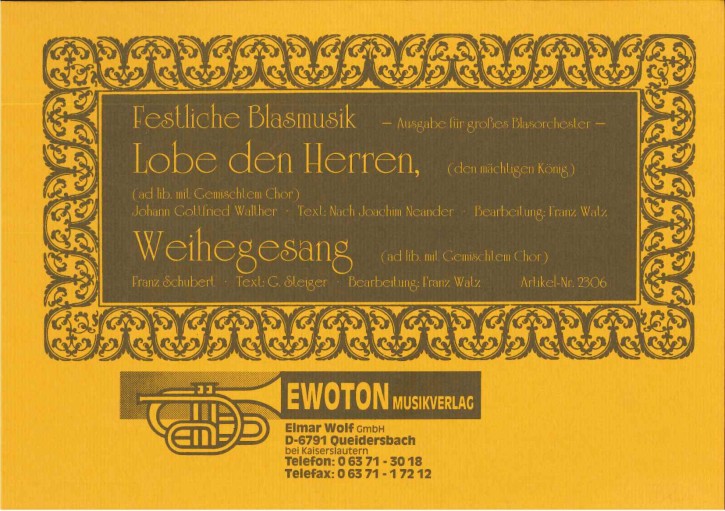 Weihegesang - LAGERABVERKAUF