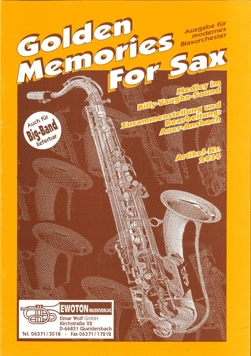 Golden Memories for Sax - LAGERABVERKAUF
