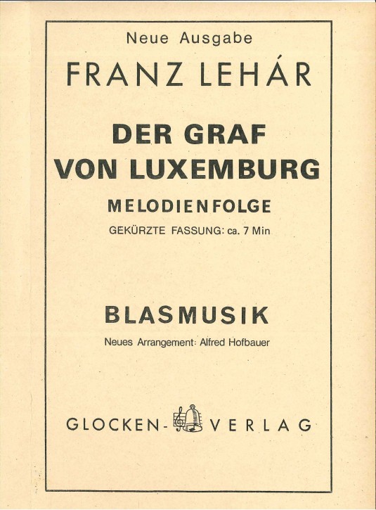Der Graf von Luxemburg - LAGERABVERKAUF