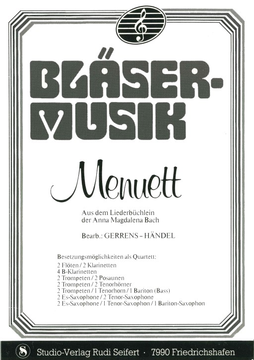 Menuett <br /> Bläser-Musik - LAGERABVERKAUF