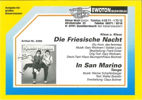 Die friesische Nacht - LAGERABVERKAUF